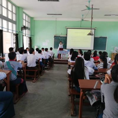 Daw Nan Aye Moe Khaing Tutor Lectureing In Third Year Classroom 3